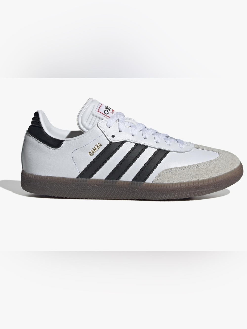 adidas Samba Classic Leather Sneaker in White and Black - Picture 2 of 5